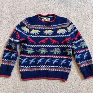 Mini Boden Dinosaur Crew Neck Pullover Sweater 4-5